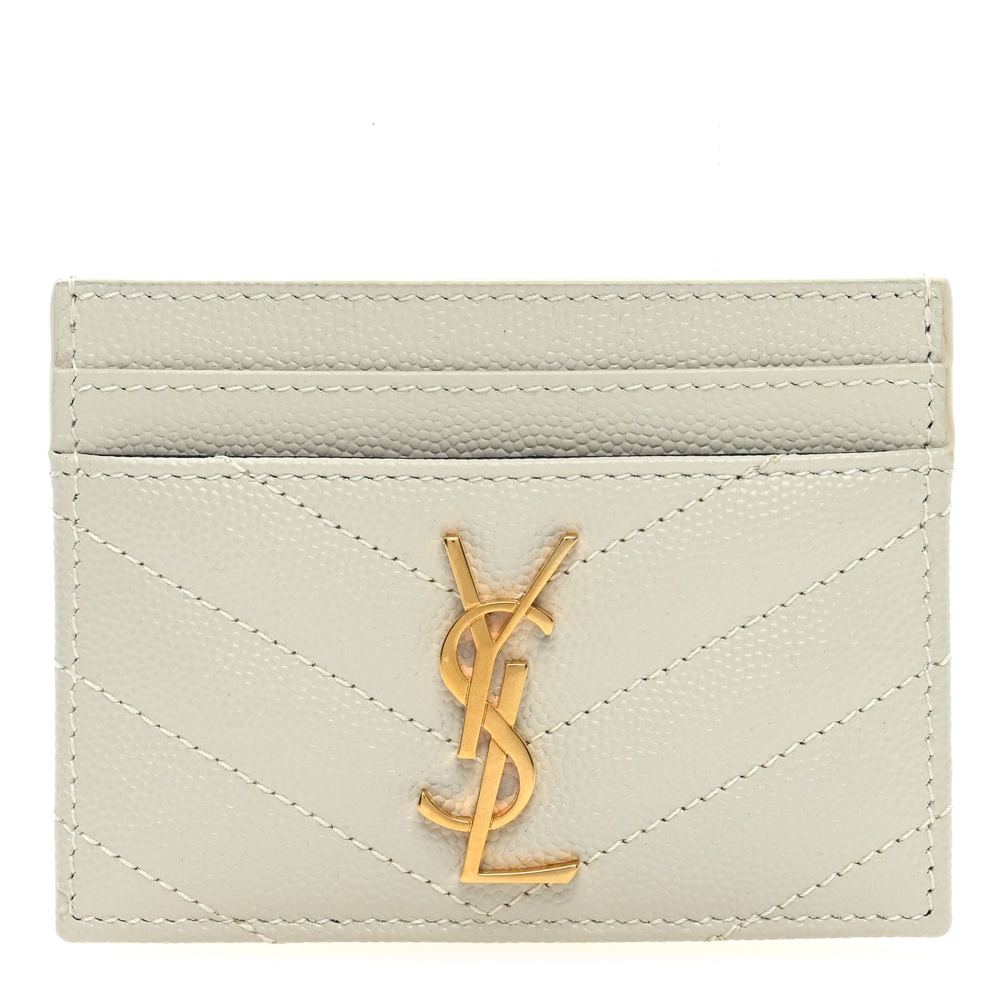 Grain De Poudre Matelasse Chevron Card Case Crema Soft