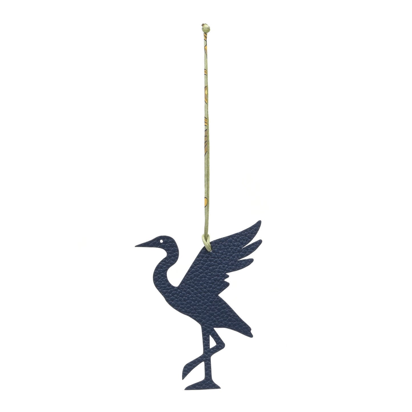 Togo Chevre Mysore Petit H Crane Charm Bleu De Prusse Orange