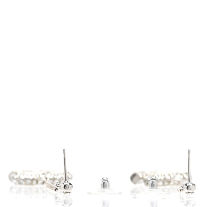Chanel Baguette Crystal CC Drop Earrings Silver 3 of 4