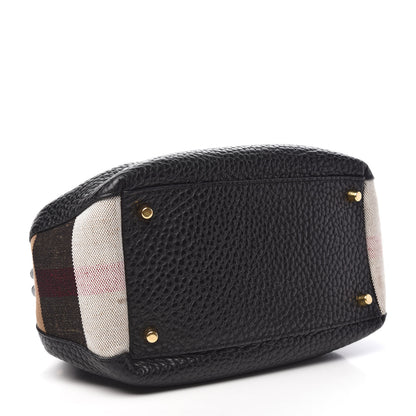 Burberry Grainy Calfskin House Check Small Maidstone Black 4 of 14