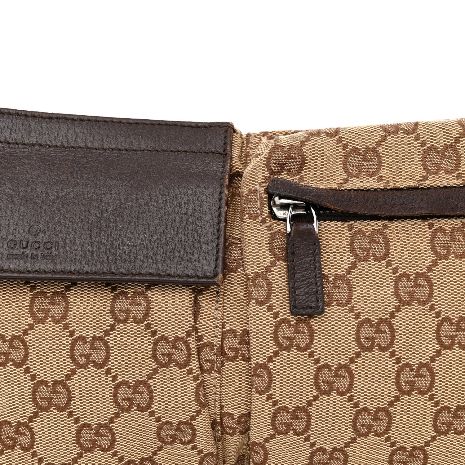Gucci GG Monogram Double Pocket Belt Bag Dark Brown 8 of 12