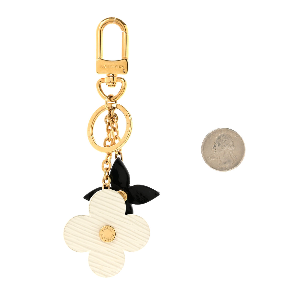 Louis Vuitton Monogram Epi Blooming Flowers Bag Charm Key Holder White 2 of 5