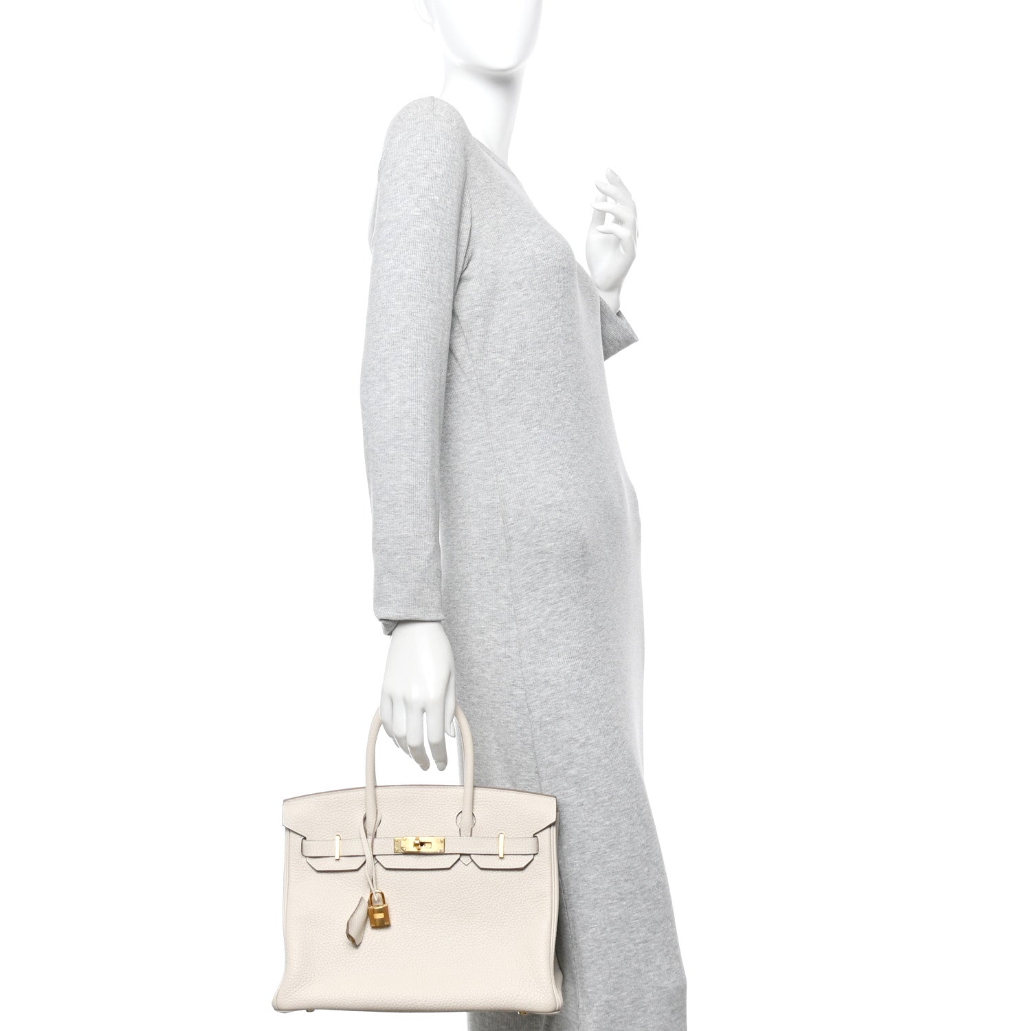 Hermes Taurillon Clemence Birkin 30 Craie 2 of 13