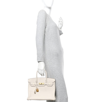 Hermes Taurillon Clemence Birkin 30 Craie 2 of 13