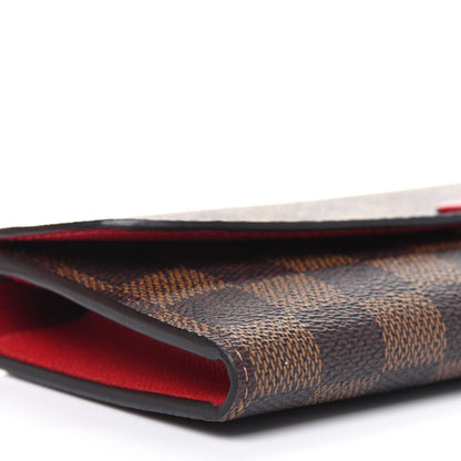 Louis Vuitton Damier Ebene Emilie Wallet Red 12 of 16
