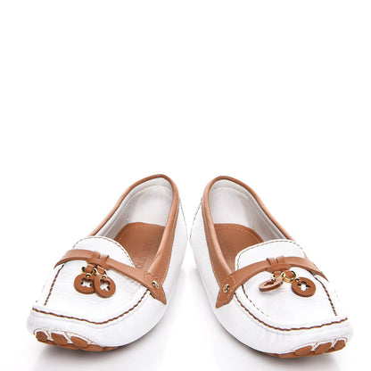Louis Vuitton Calfskin Fleur Oxford Loafers 40 Cognac White White 6 of 13