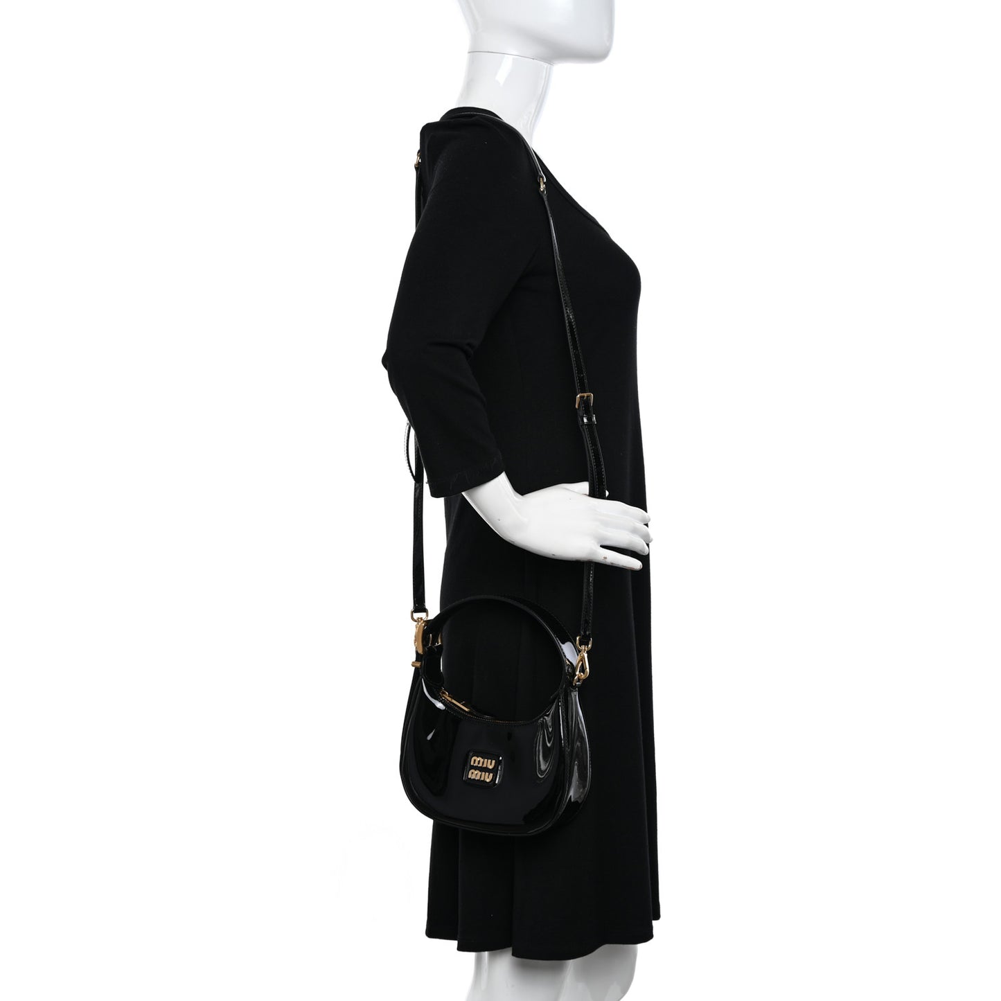 Patent Mini Hobo Black