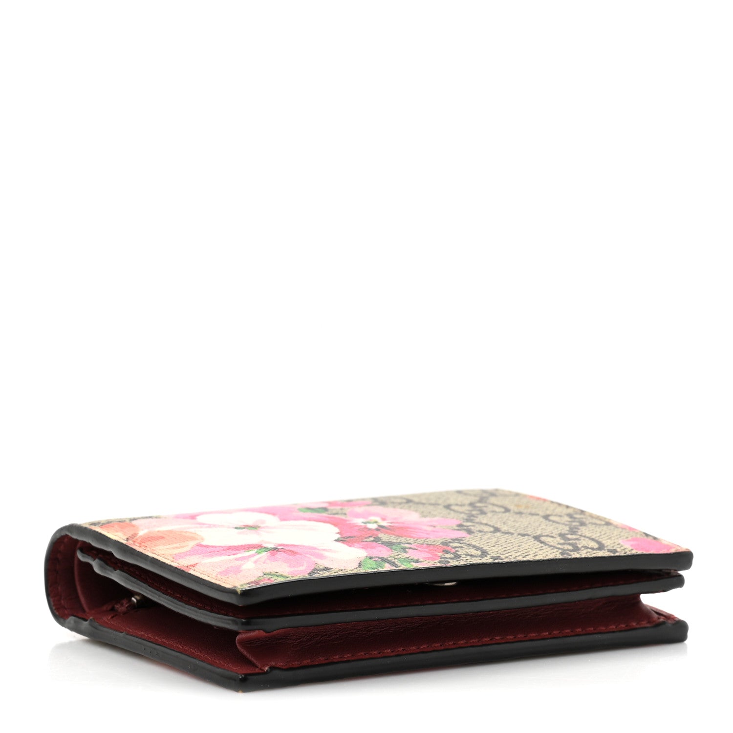 Gucci GG Supreme Monogram Blooms Card Case Wallet Beige Multicolor Dry Rose 4 of 11