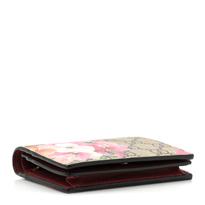 Gucci GG Supreme Monogram Blooms Card Case Wallet Beige Multicolor Dry Rose 4 of 11
