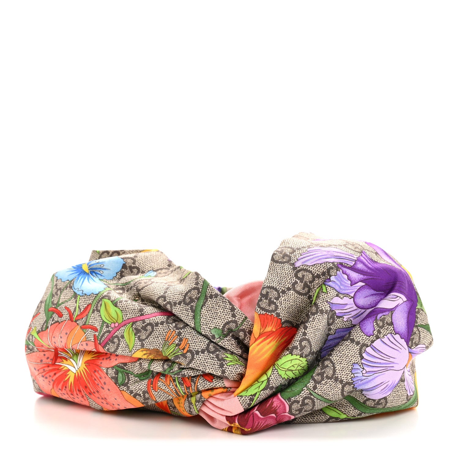 Gucci Silk Monogram Flora Print Headband M Pink 1 of 4