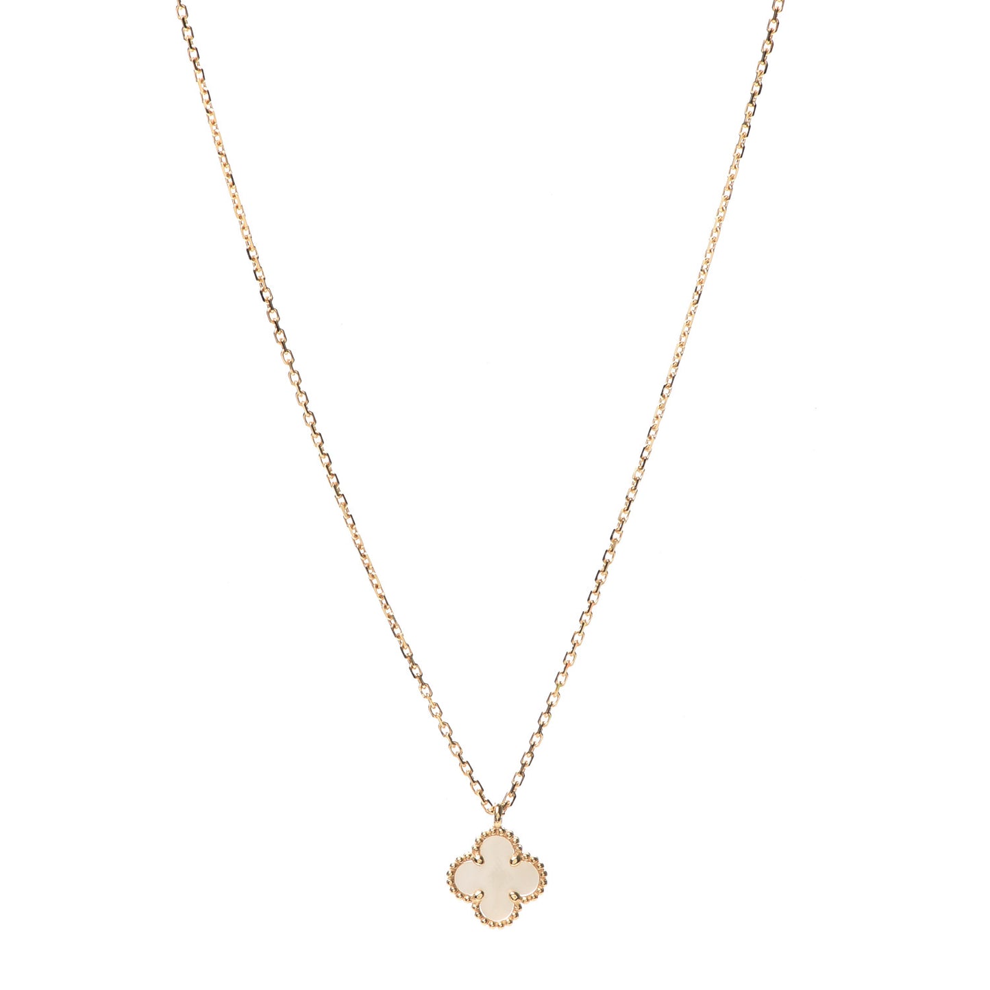 18K Yellow Gold Mother of Pearl Sweet Alhambra Pendant Necklace