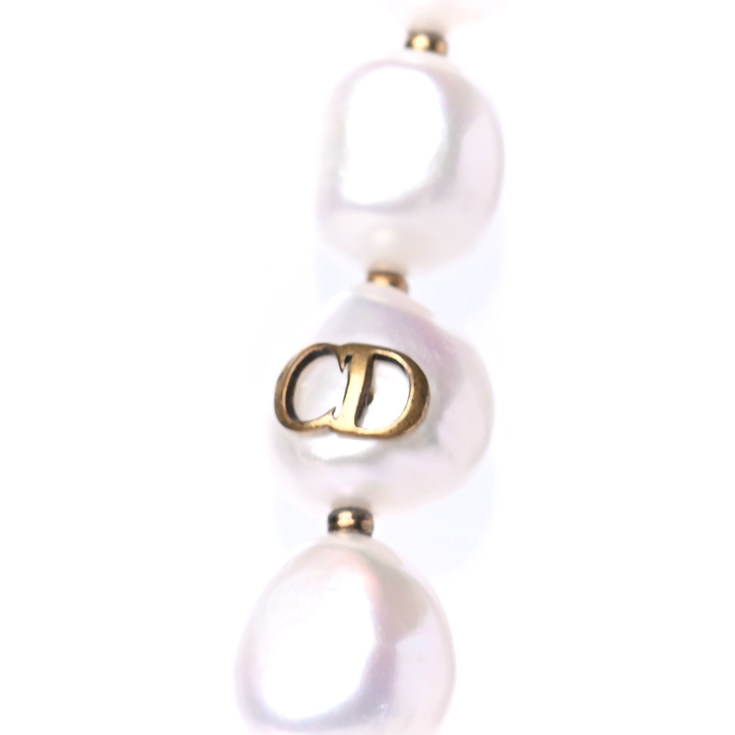 Christian Dior Pearl Long Necklace Gold 4 of 5