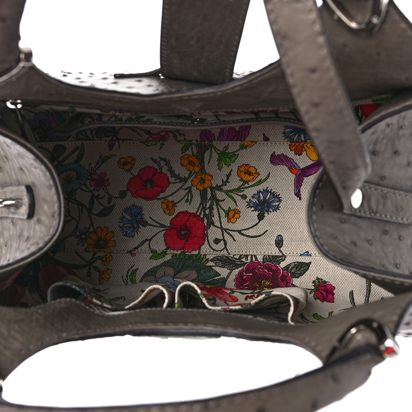Ostrich Medium Stirrup Top Handle Bag