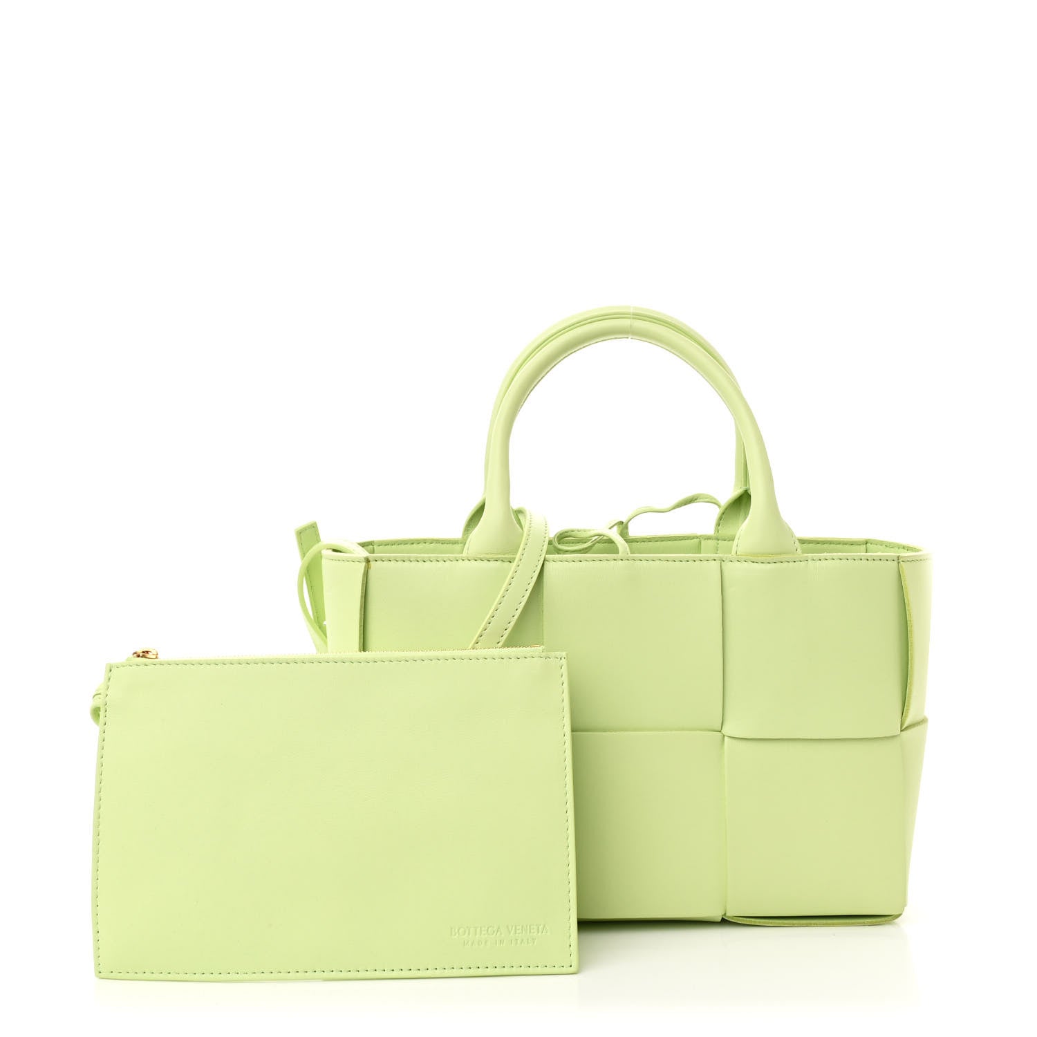 Bottega Veneta Grained Calfskin Maxi Intrecciato Mini Arco Tote Fennel 3 of 12