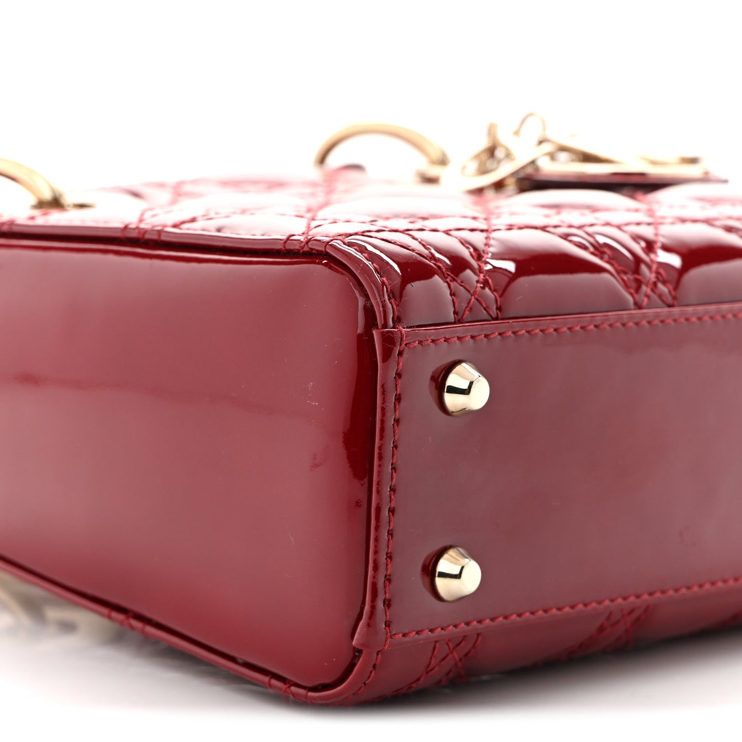 Patent Cannage Mini Lady Dior Red