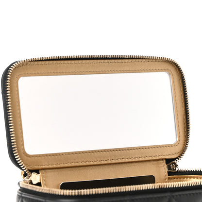 Chanel Lambskin Quilted Small Pearl Crush Vanity Case With Chain Black 6 of 13
