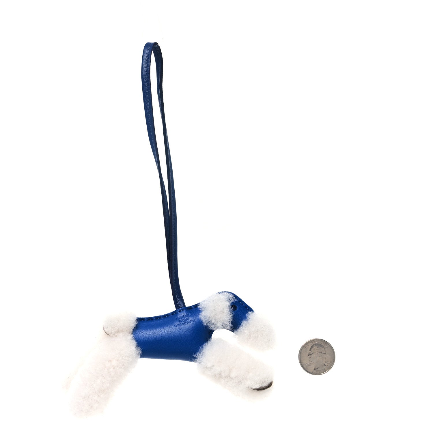 Hermes Milo Lambskin Shearling Budy Charm Bleu Saphir 2 of 5