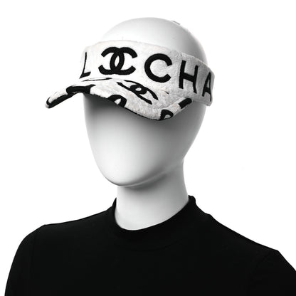 Chanel Terry Cotton Logo CC Visor Ecru White 4 of 16