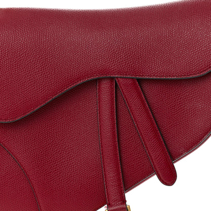 Christian Dior Grained Calfskin Saddle Bag Red 8 of 10