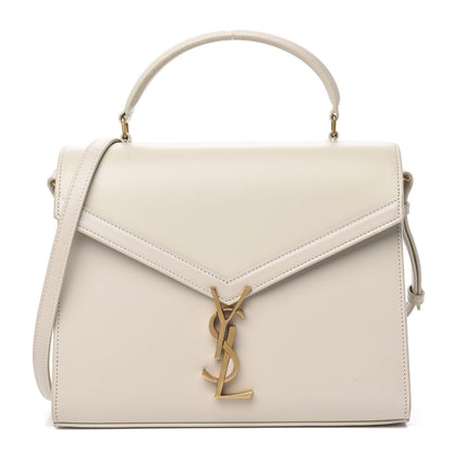 Saint Laurent Smooth Calfskin Medium Classic Monogram Cassandra Top Handle Crema Soft Rouge Legion 1 of 9