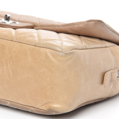Chanel Iridescent Glazed Calfskin Quilted Casual Journey Flap Beige 10 of 17
