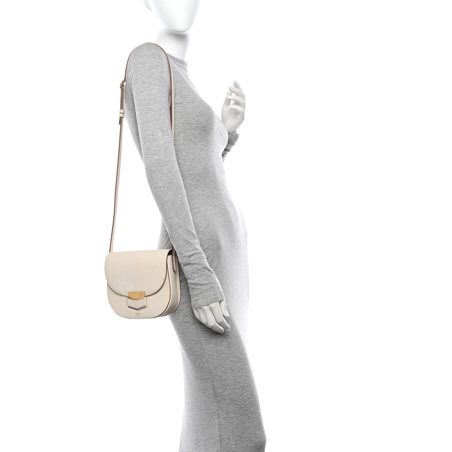 Grained Calfskin Small Trotteur White