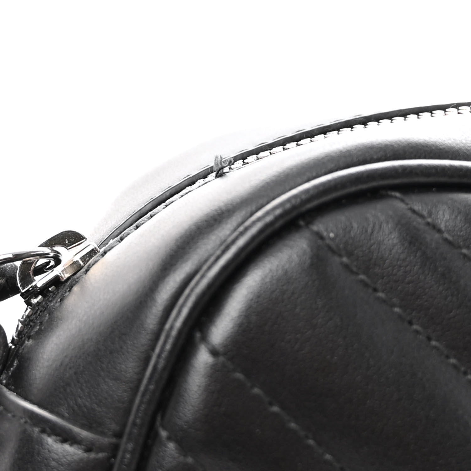 Gucci Calfskin Matelasse Monochrome Small GG Marmont Chain Shoulder Bag Black 10 of 10