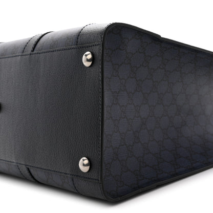 Gucci GG Supreme Monogram Textured Dollar Calfskin Large Ophidia Tote Bag Black Blue 10 of 12