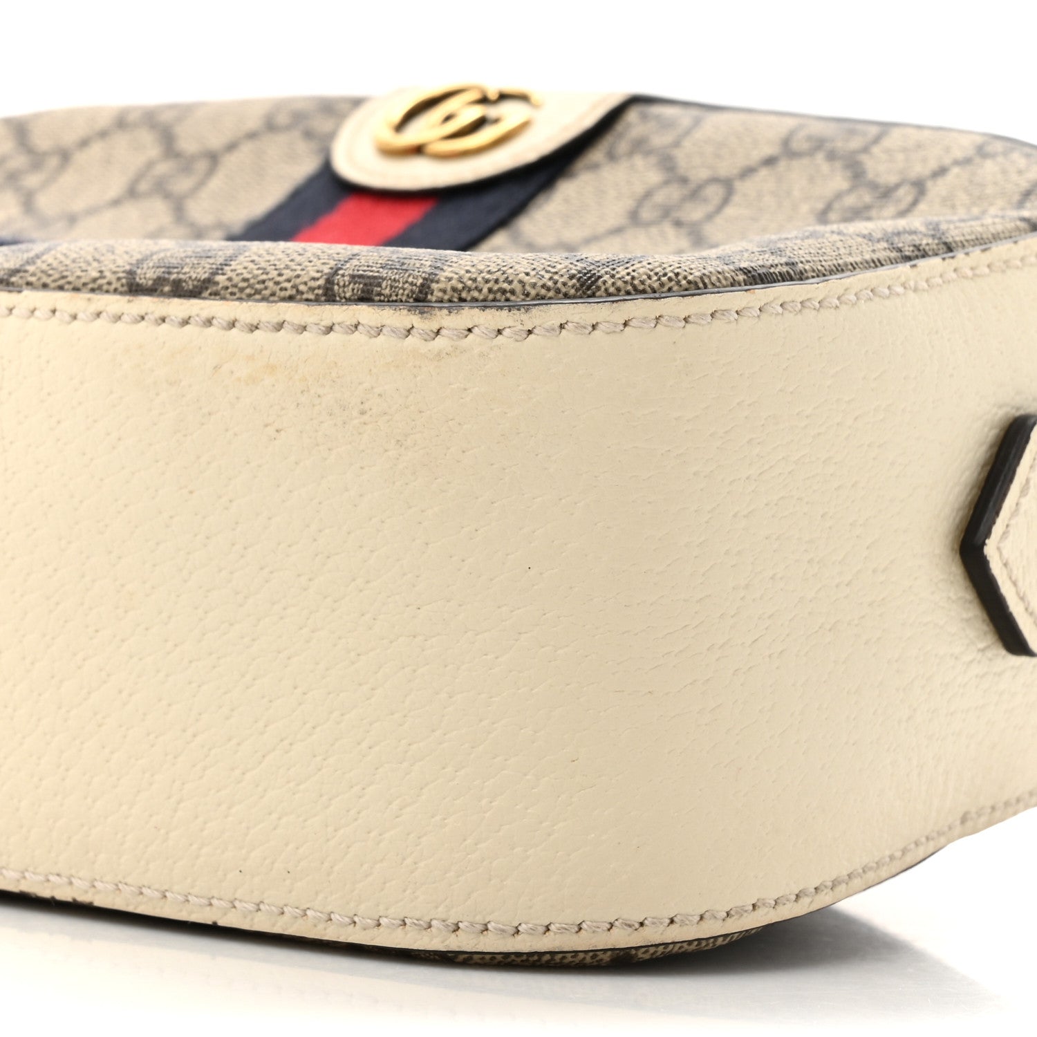 Gucci GG Supreme Monogram Textured Calfskin Web Small Ophidia Camera Bag Beige Ebony Mystic White 9 of 16