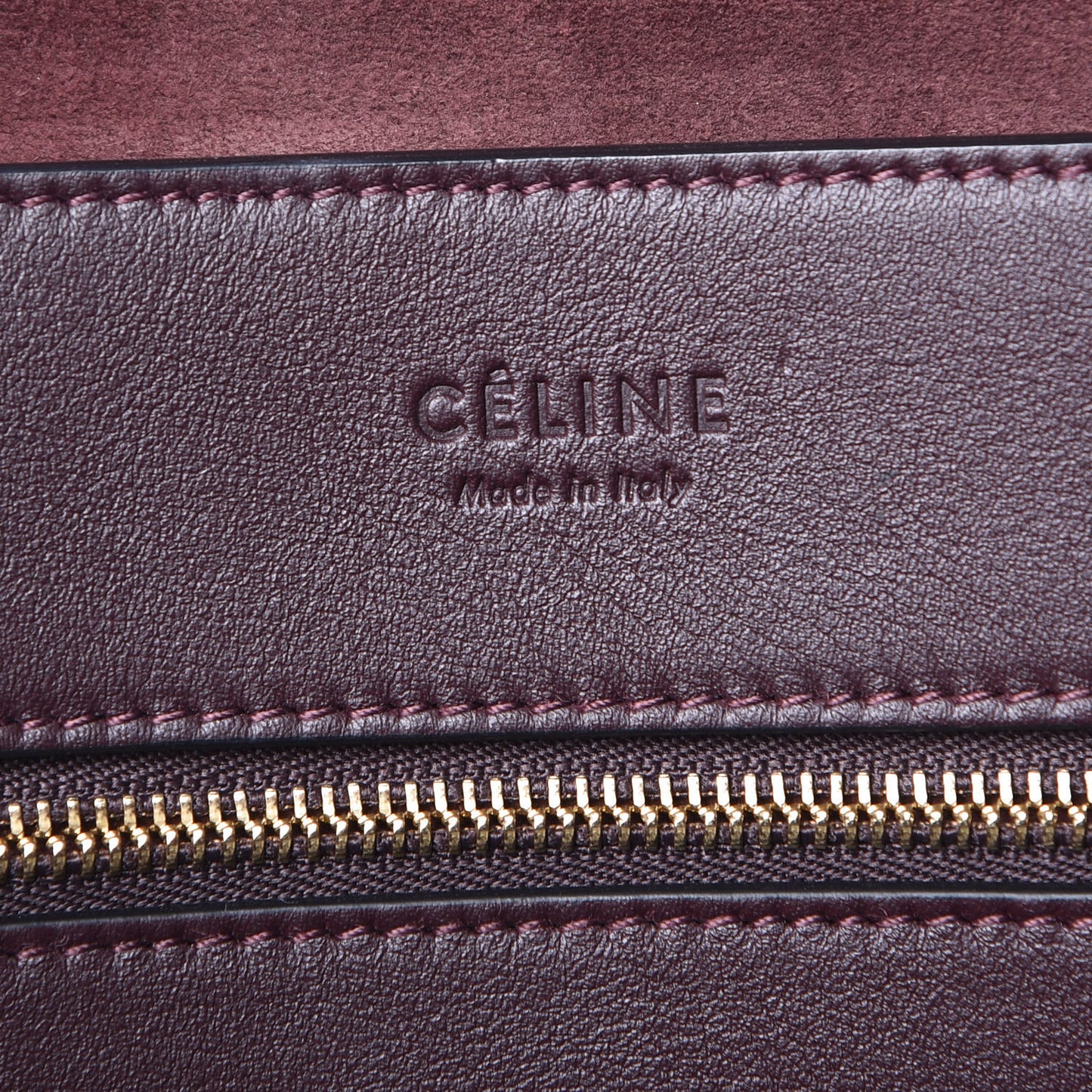 Smooth Calfskin Triple Shopper Tote Burgundy
