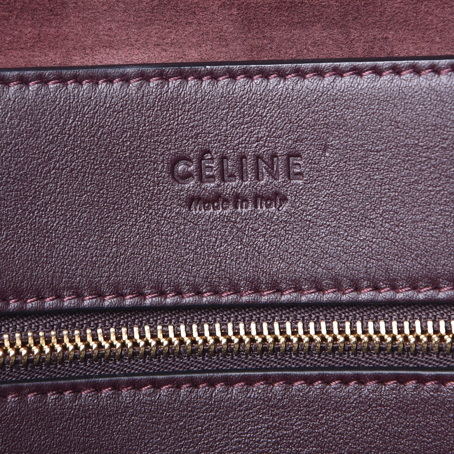 Celine Smooth Calfskin Triple Shopper Tote Burgundy 6 of 10