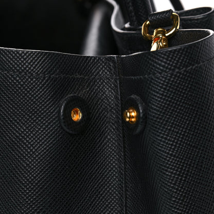 Prada Saffiano Cuir Small Double Bag Black 29 of 34