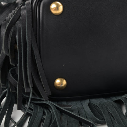 Saint Laurent Calfskin Small Emmanuelle Fringe Hobo Bag Black 5 of 5