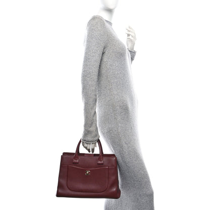 Chanel Grained Calfskin Small Neo Executive Shopper Tote  Burgundy 2 of 10
