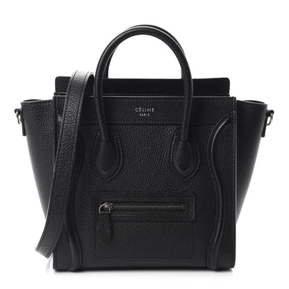 Celine Drummed Calfskin Nano Luggage Black 1 of 10