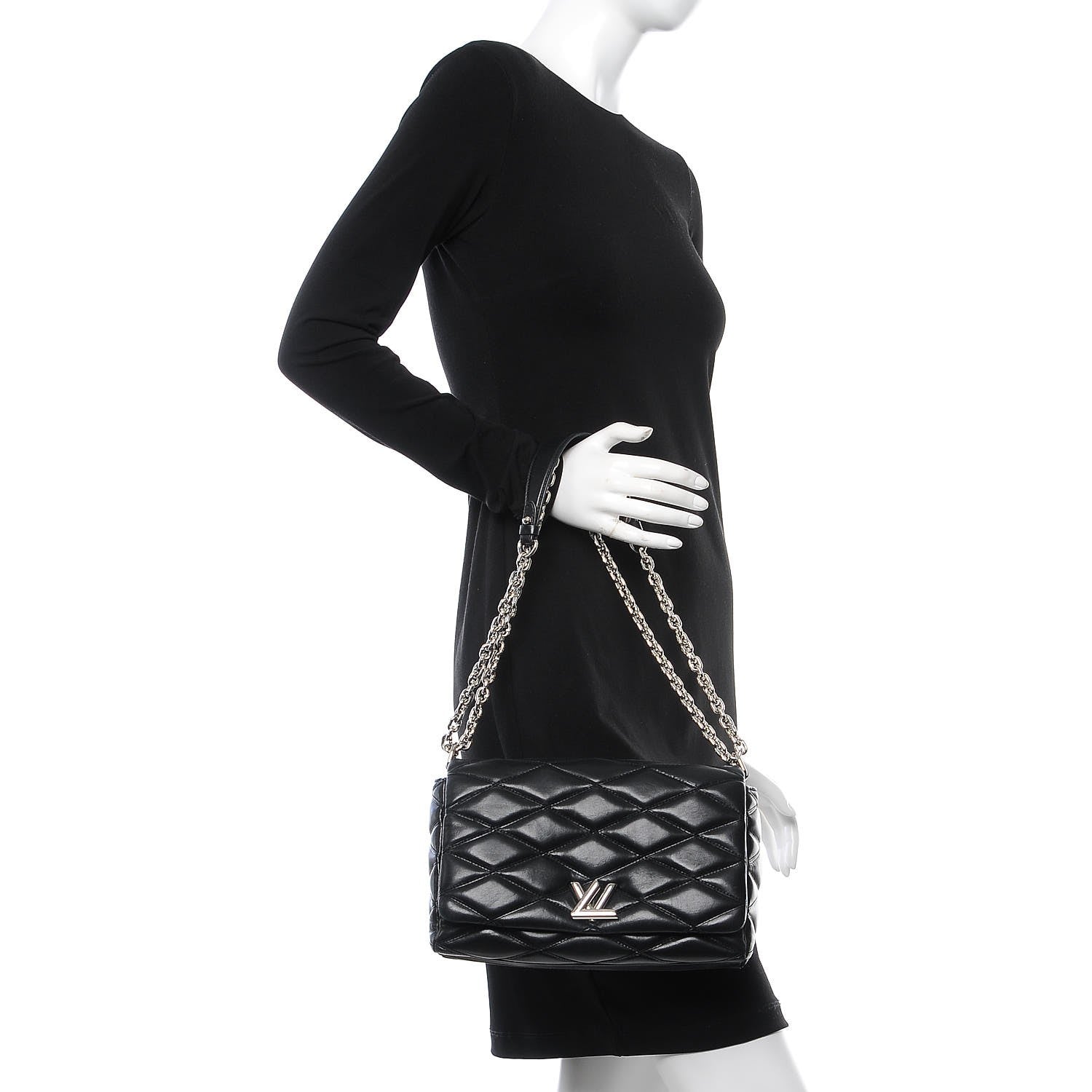 Louis Vuitton Lambskin Malletage GO-14 MM Black 3 of 13