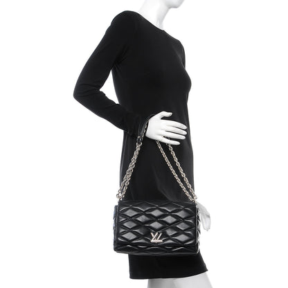 Louis Vuitton Lambskin Malletage GO-14 MM Black 3 of 13