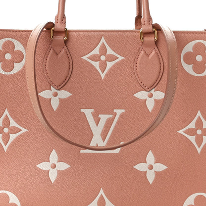 Louis Vuitton Empreinte Monogram Giant Onthego MM Rose Trianon Creme 7 of 10