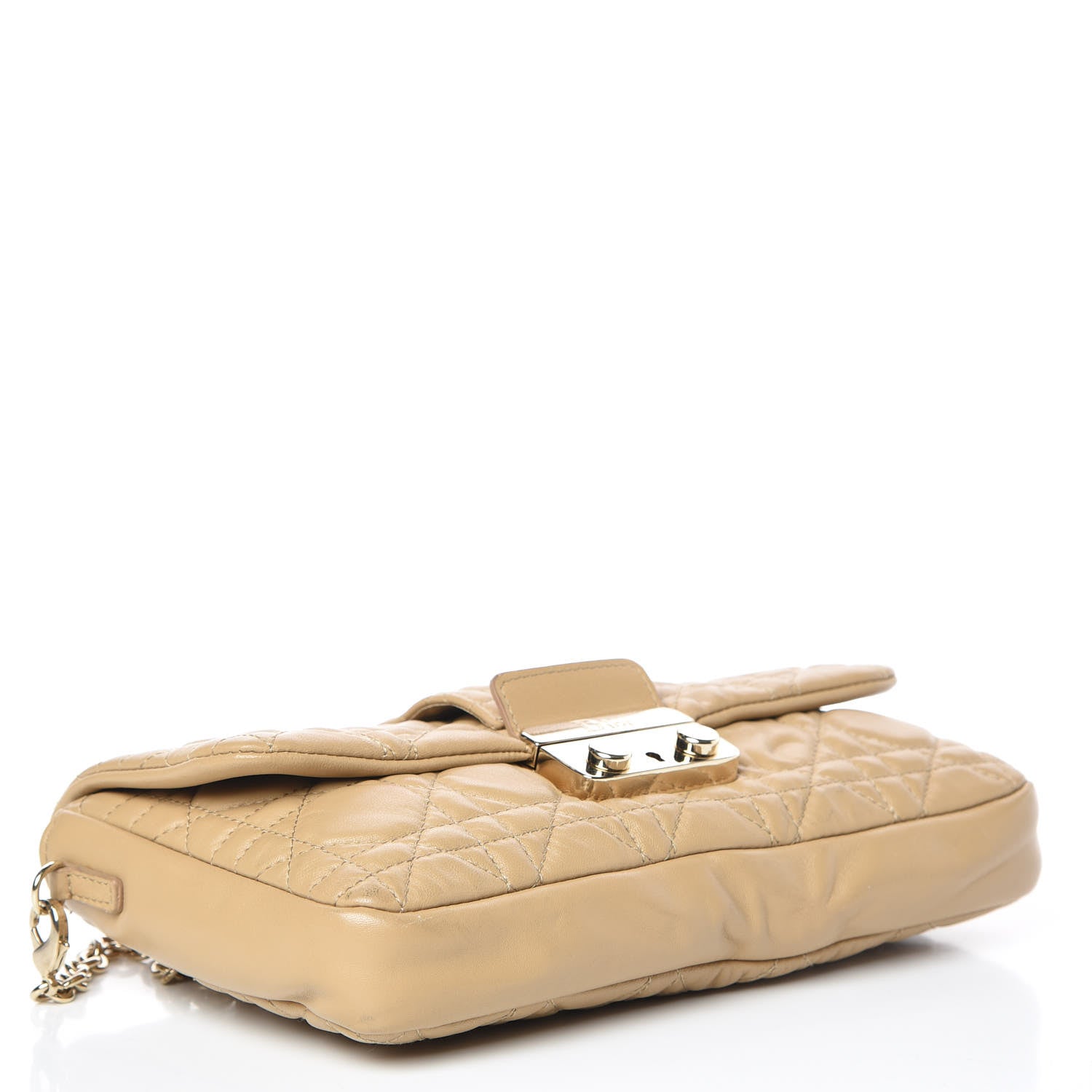 Christian Dior Lambskin Cannage New Lock Pouch Beige 4 of 11