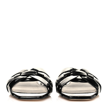 Saint Laurent Patent Calfskin Nu Pied 05 Slide Sandals 37 Black 2 of 9