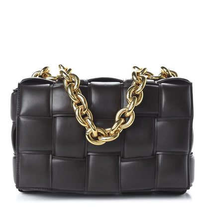 Bottega Veneta Lambskin Maxi Intreccio Padded Chain Cassette Crossbody Bag Black 1 of 9