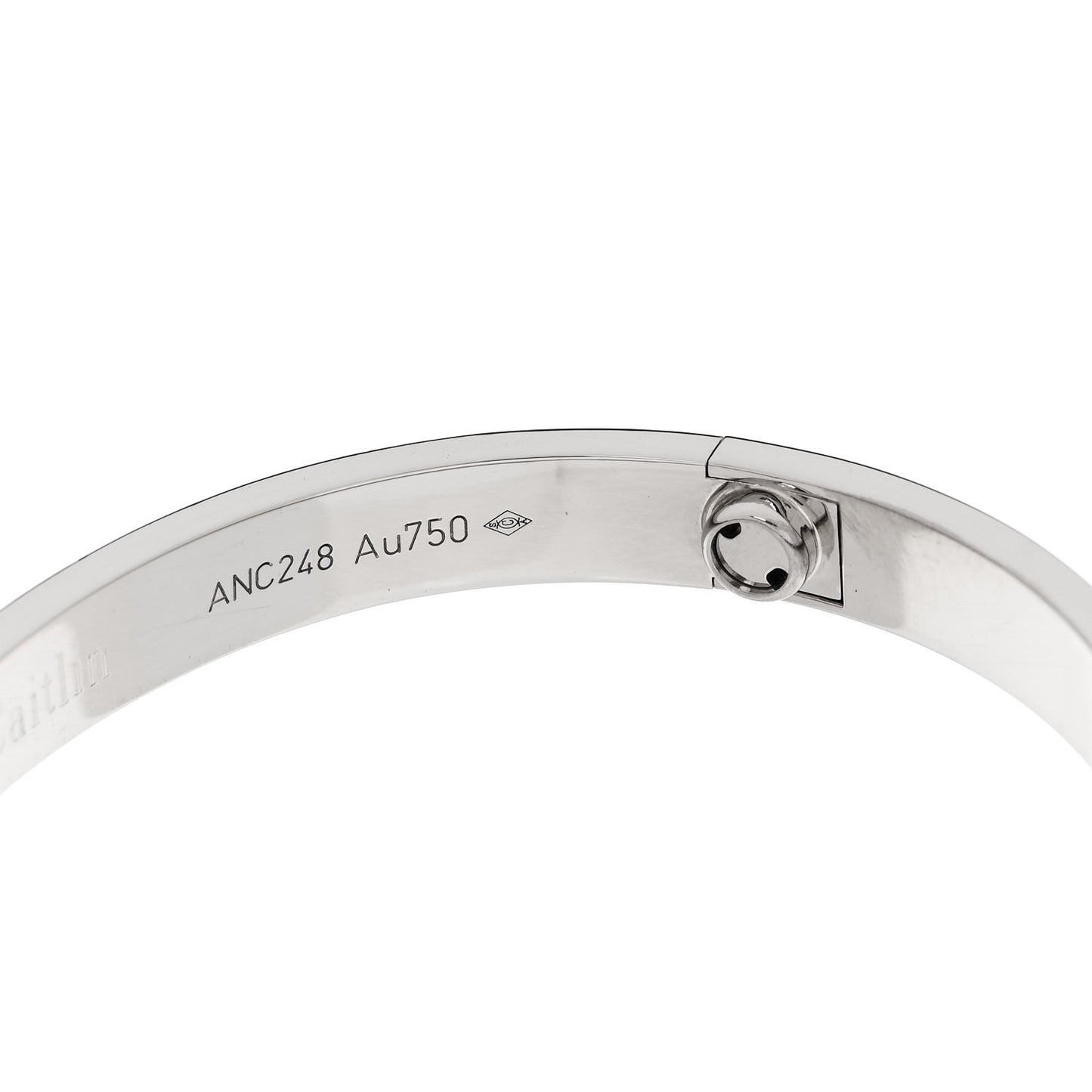 18K White Gold LOVE Bracelet 17