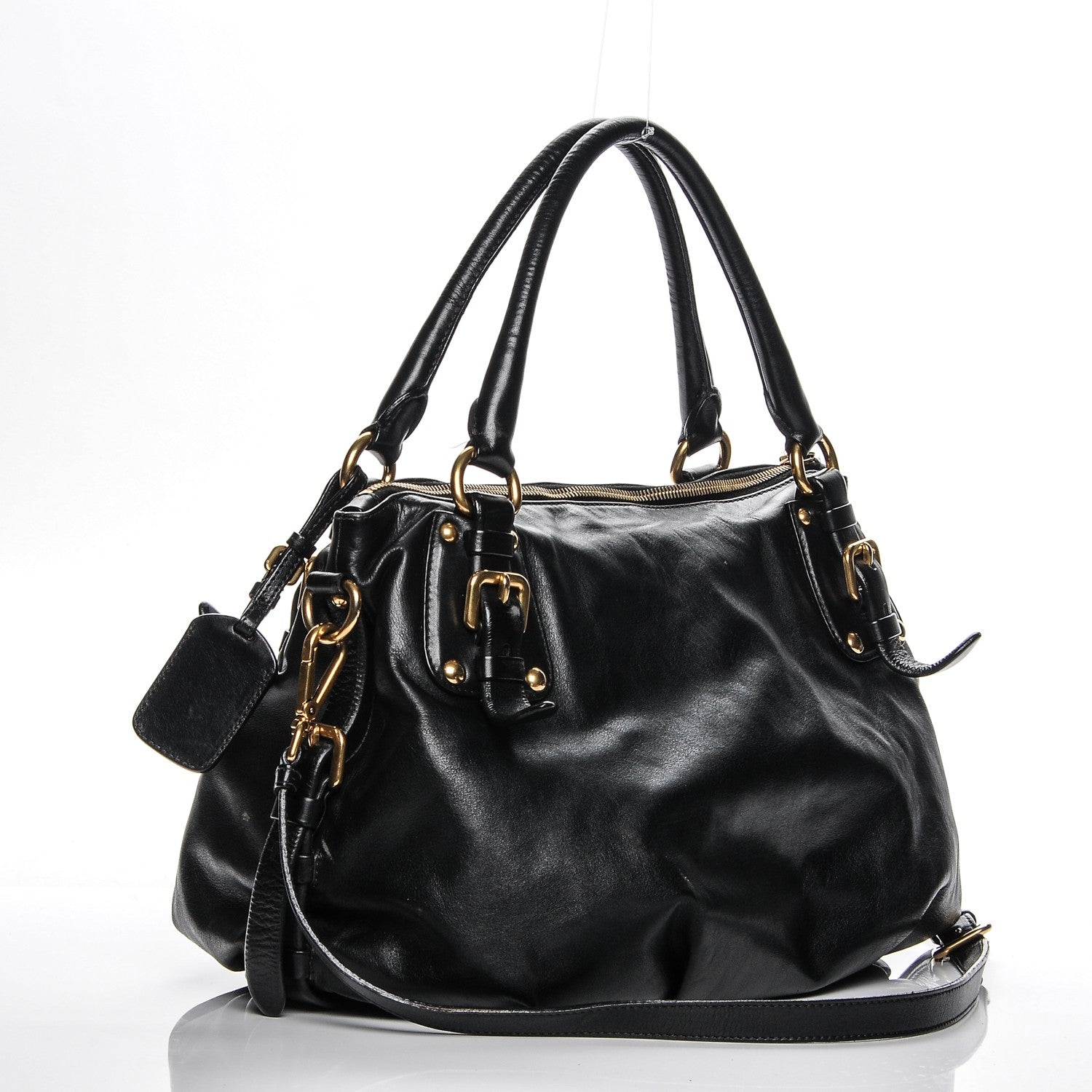 Prada Soft Calf Shoulder Bag Nero Black 3 of 9