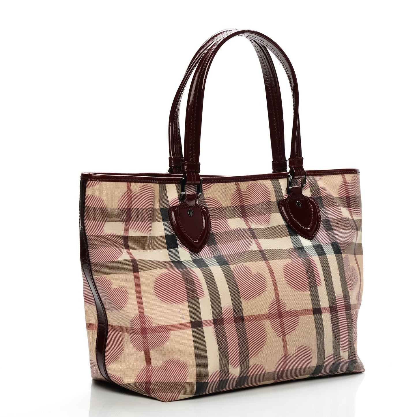 Nova Check Heart Gracie Diaper Tote Berry Red
