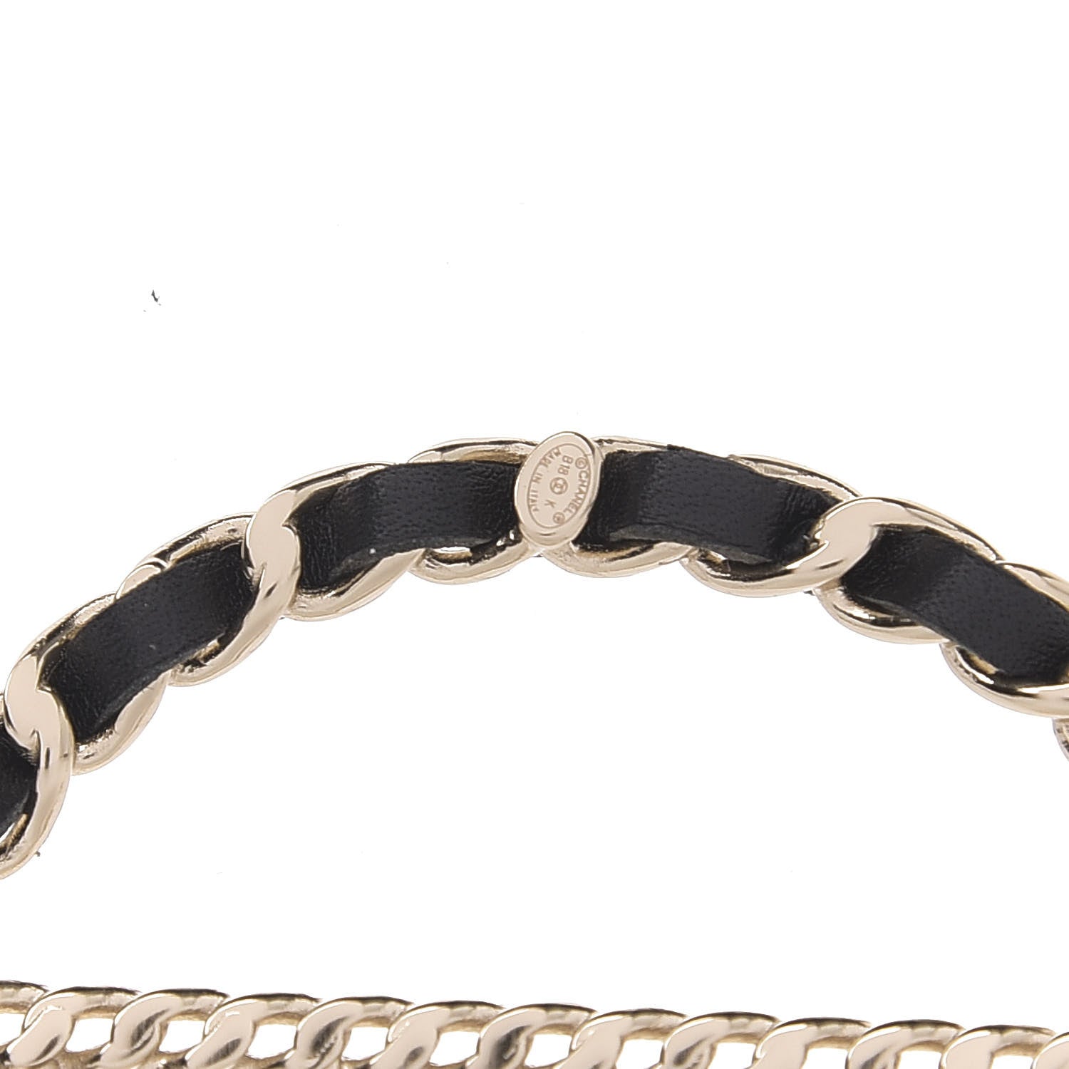 Chanel Lambskin Chain Logo Brooch Black Gold 5 of 5