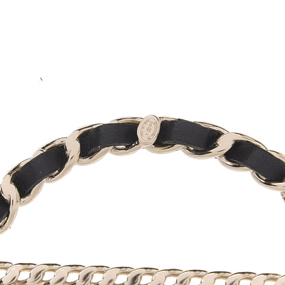 Chanel Lambskin Chain Logo Brooch Black Gold 5 of 5