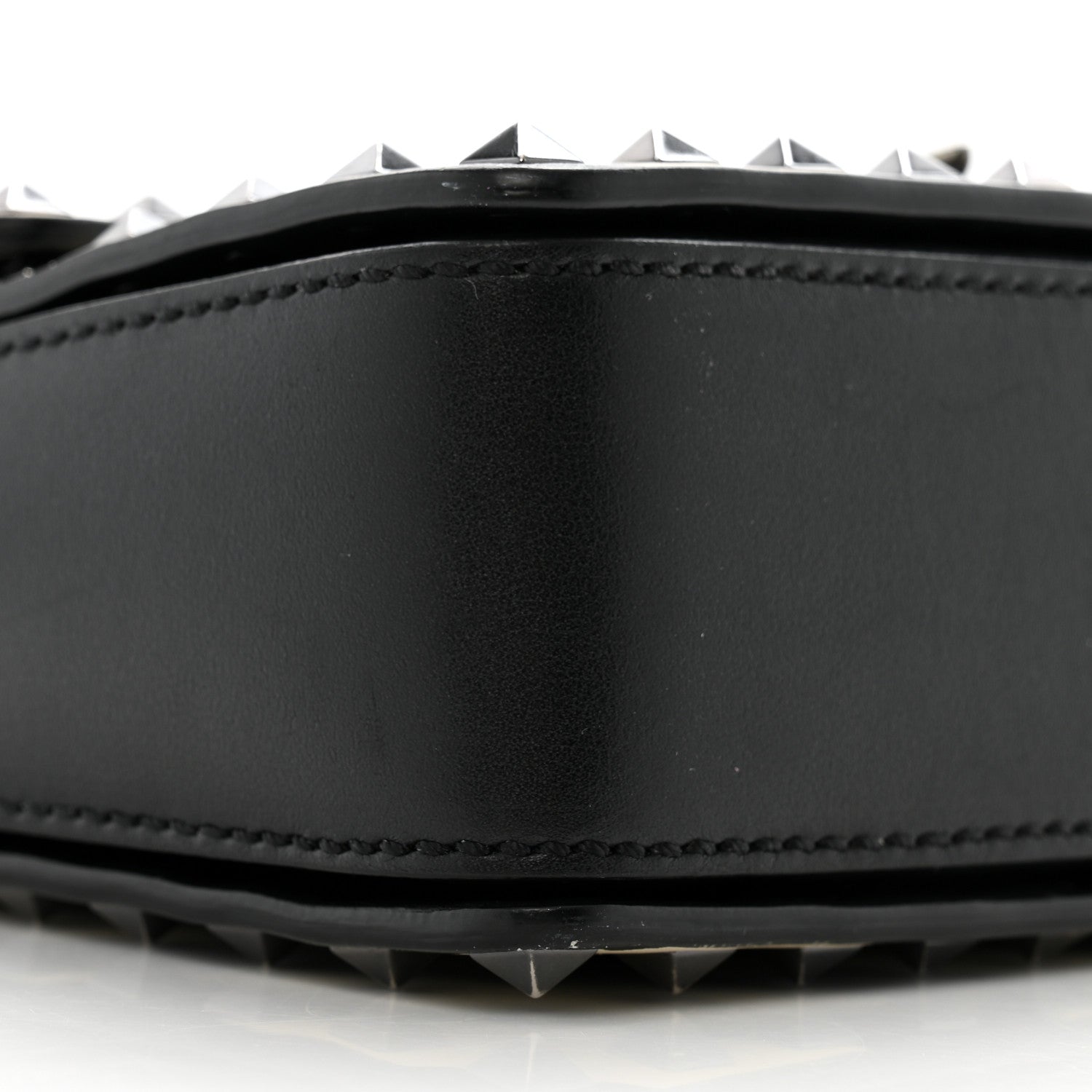 Valentino Garavani Vitello Chevron Medium Rockstud Flip Lock Crossbody Bag Light Ivory Black 8 of 14