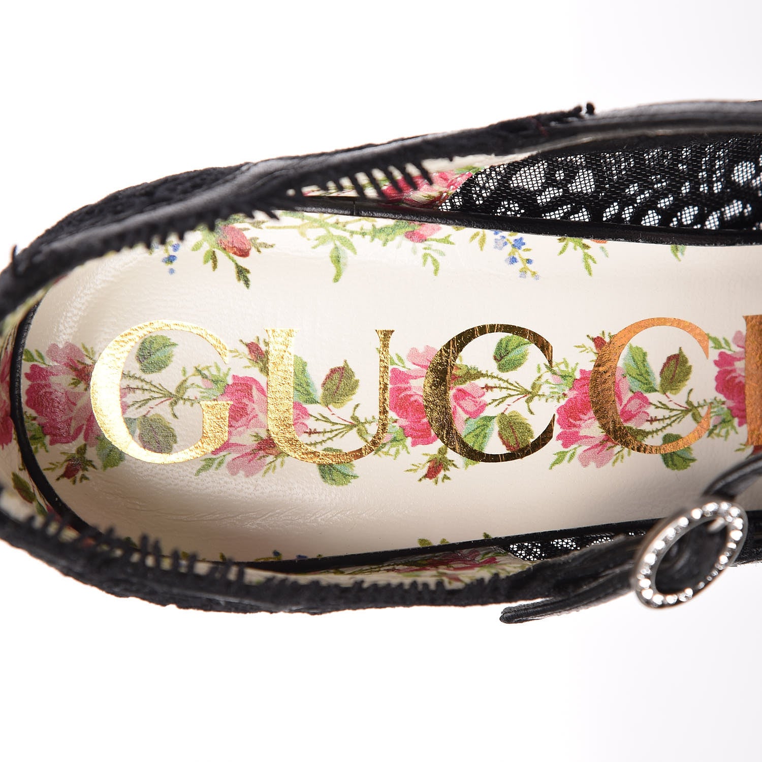 Gucci Lace Pizzo Venice Pumps 38 Black 7 of 9