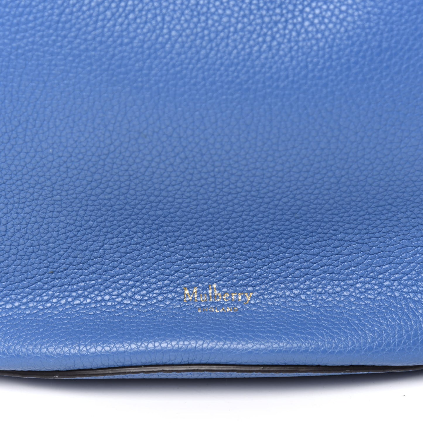 Small Classic Grain Calfskin Abbey Bucket Bag Porcelain Blue Oxblood