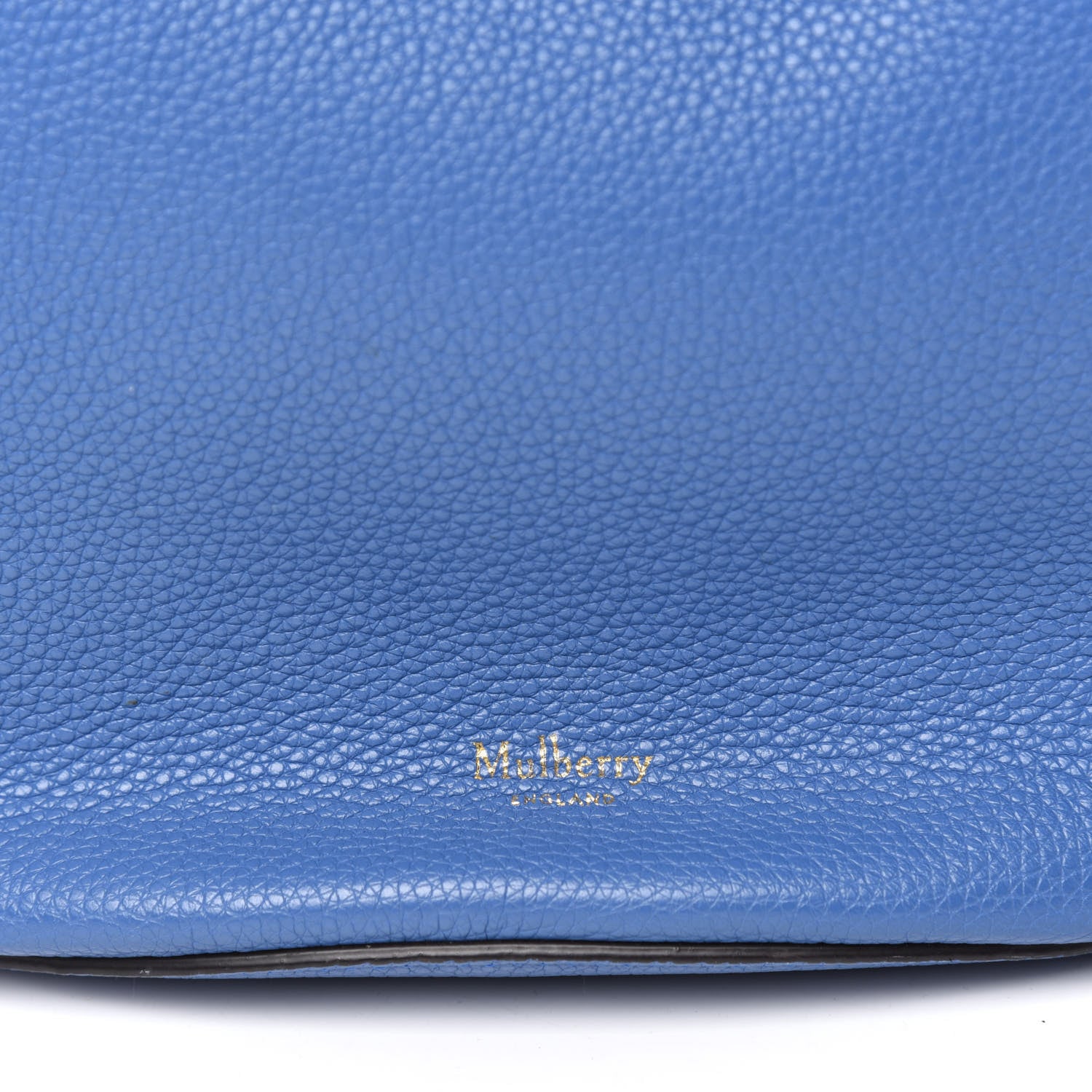 Mulberry Small Classic Grain Calfskin Abbey Bucket Bag Porcelain Blue Oxblood 10 of 10